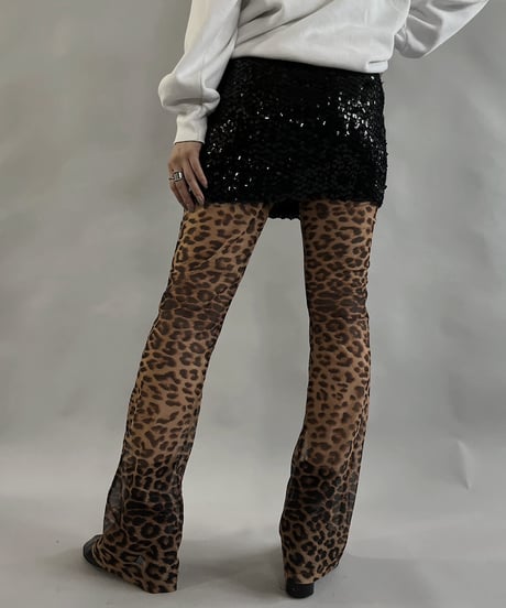 【USED】 Leotard Patterned Sheer Pants / 231216-026