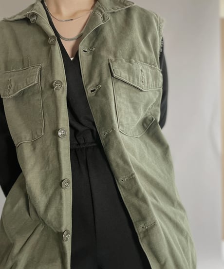 【USED】  Army Olive Green Vest / 221015-007