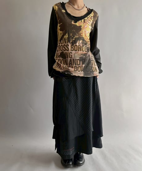 【USED】 Stripe Design Skirt /251014-014