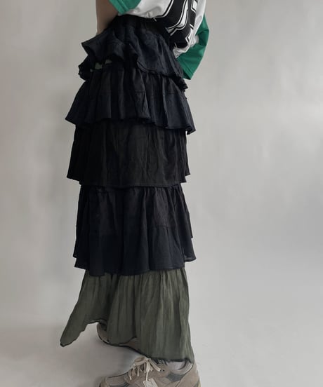 【RE;CIRCLE】 RE Tiered skirt / 220723-011