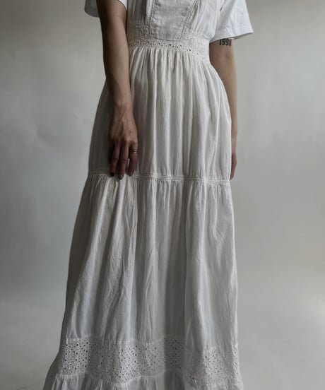【USED】 White Cotton Camisole One-piece / 220423-014