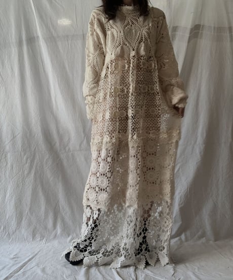 【RE;CIRCLE】 RE Crochet L/S One-piece/210611-027