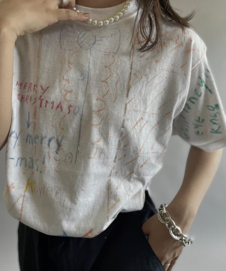 【USED】 JERZEES Hand Paint T-Shirt  /240608-020