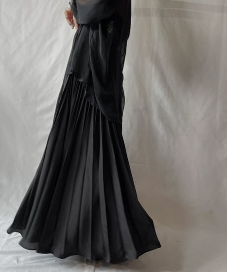 【USED】 Poly  Long Pleats Skirt③/20210819-029