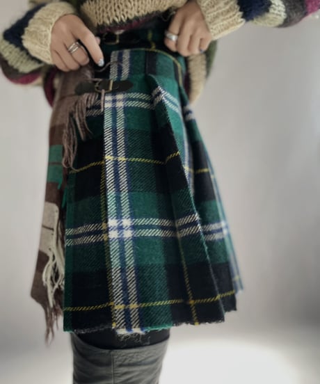 【RE;CIRCLE】 RE Pleats Blanket  Skirt / 230105-017