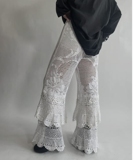 【RE;CIRCLE】 RE Crochet Tiered Pants / 220623-029