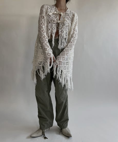 【RE;CIRCLE】 RE Crochet Lace Flare Sleeves Bolero / 220526-044