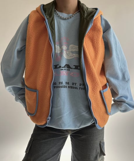【USED】 90's Reversible Hooded Vest /250104-038