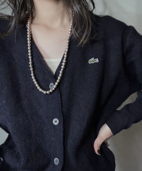 【USED】 LACOSTE Acrylic Knit Cardigan  ⑬ / 220111-028