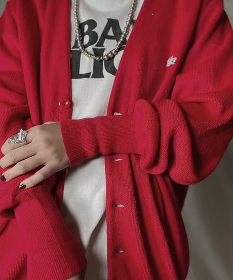 【USED】 LACOSTE Acrylic Knit Cardigan  ⑪ / 220111-016