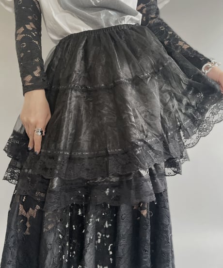 【USED】 Sheer Poly Skirt / 230701-016