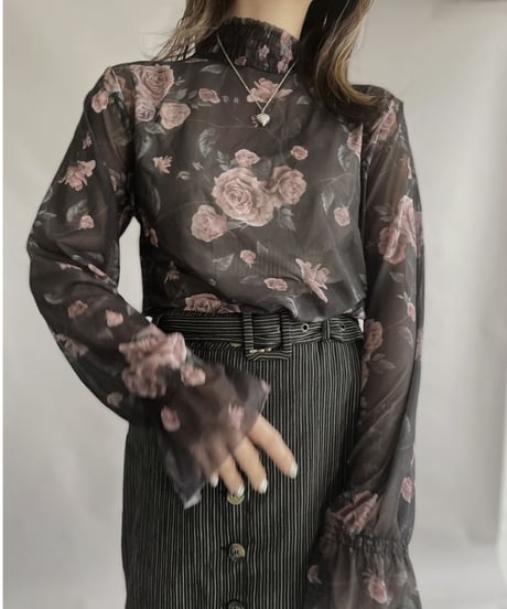 【USED】 See-through Top Rose / 230311-009