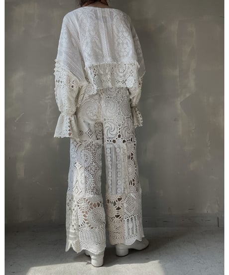 【RE;CIRCLE】 RE Crochet Patchwork L/S Top⑦/20220317-012