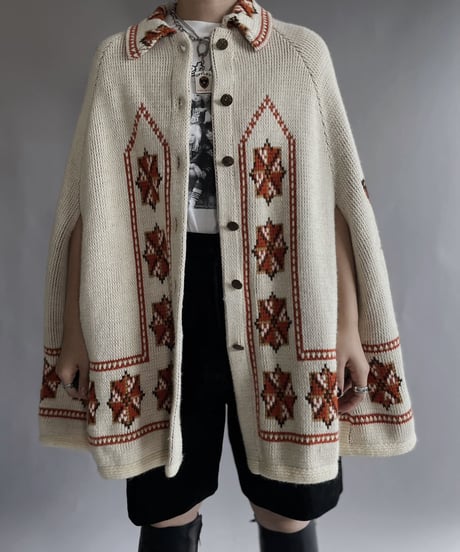 【USED】  Ward Acrylic Knit Poncho / 221029-021