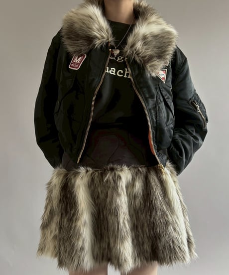 【RE;CIRCLE】  RE MA-1 Patched Fur Collar Short Jacket Black/ 251120-004
