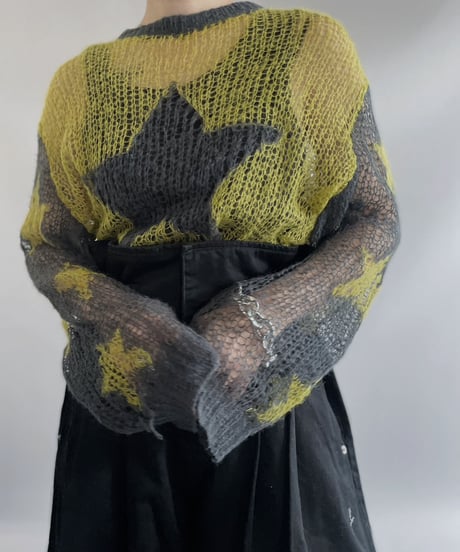 【USED】 MARC JACOBS Star Patterned Mesh Knit Top / 231028-020