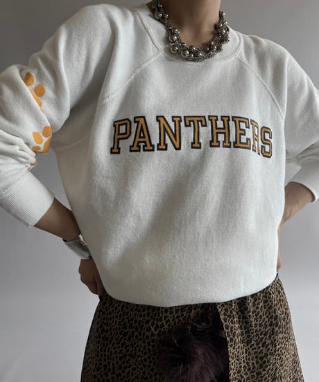 【USED】 Made in USA 80's PANTHERS Raglan Sweat Top /240928-016