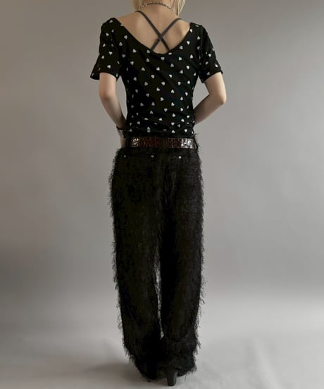 【USED】 STUDIO XTC Sheer Fringe Design Lame Pants / 260704-021