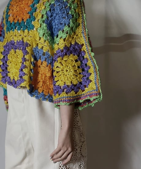 【RE;CIRCLE】 RE Granny Knit S/S Top②/210917-016