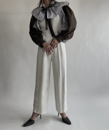 【RE;CIRCLE】 RE Striped Shirt Detachable Collar + Bolero / 220609-009