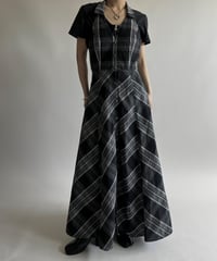 【USED】 Check Pattern Camisole Long One-Piece /250426-020