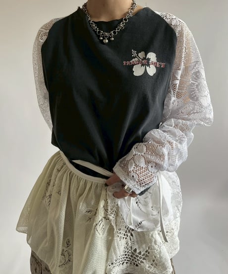 【RE;CIRCLE】 RE Lace Switching Raglan T-Shirt / 250605-001