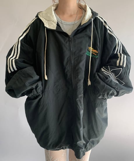 【USED】  Made in USA 80's adidas Hooded Nylon Jacket/241116-012