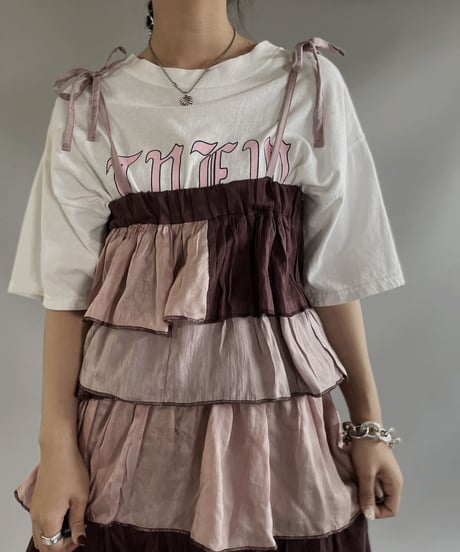 【RE;CIRCLE】RE Tiered Skirt & Bra Set / 230803-007