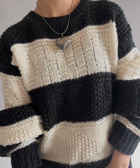 【USED】 PRINCE BERNAD Border Knit Top/241207-013