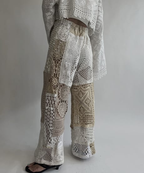 【RE;CIRCLE】 RE Crochet Patchwork Pants / 220728-023