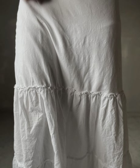 【USED】  White Cotton Long Skirt/220220-043