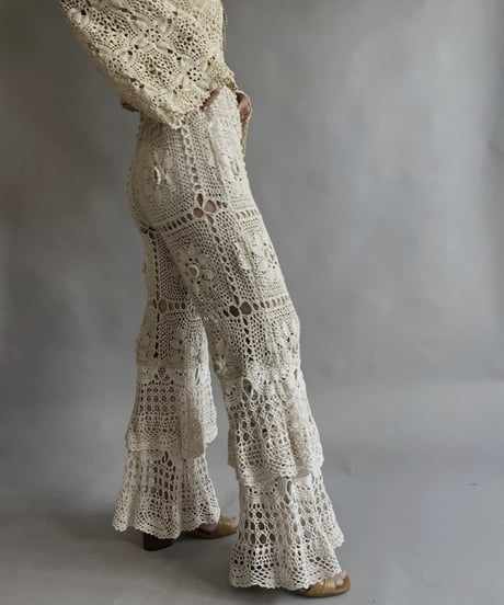 【RE;CIRCLE】 RE Crochet Tiered Pants / 230504-013