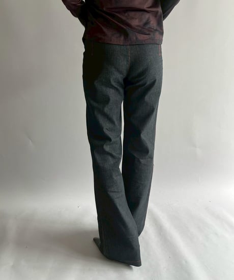 【USED】  Cop.Copine Stitch Design Stretch Flare Denim Pants / 251014-039