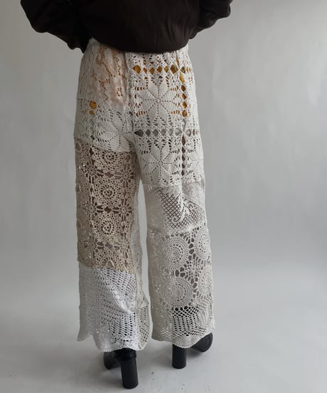 【RE;CIRCLE】 RE Crochet Lace Patchwork Pants / 220526-029