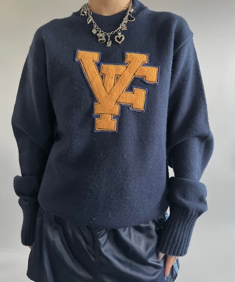 【USED】 Made in USA Vintage Lettered knit Top /250125-015
