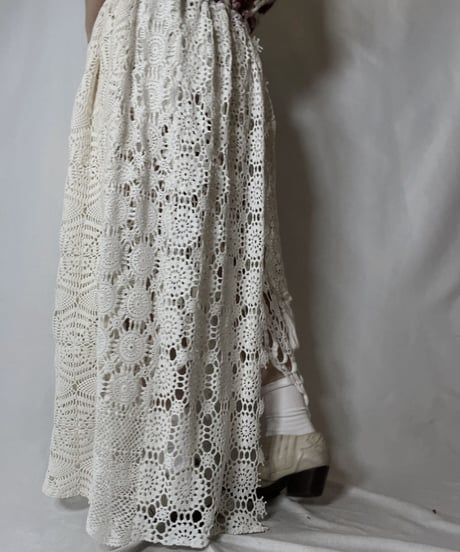 【RE;CIRCLE】 RE Granny Knit×Lace S/S One-piece/210917-010