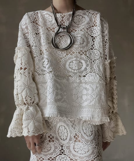 【RE;CIRCLE】 RE Crochet Patchwork L/S Top⑨/20220317-015