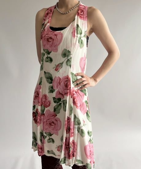 【USED】 Flower Pattern Camisole One-Piece / 250726-013