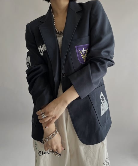 【Mashup Products】 Silk Screen School Jacket/  240217-014