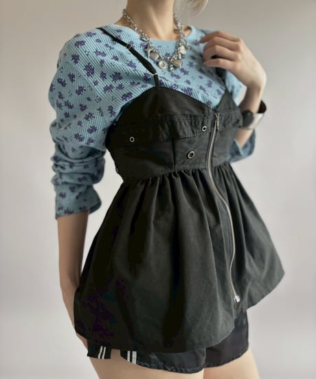 【RE;CIRCLE】 RE U.S Military Rebuild Corset Bustier Black / 260423-002