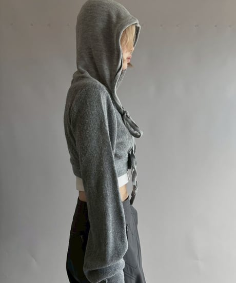 【RE;CIRCLE】 RE Hooded Acrylic Short Cardigan / 251016-009