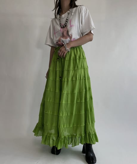 【USED】 Tiered Long Skirt / 220813-027