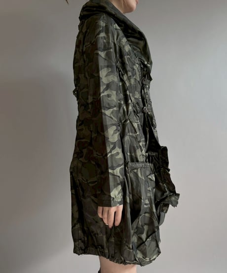 【USED】 MARITHE FRANCOIS GIRBAUD Camouflage Nylon Design Coat / 251227-017