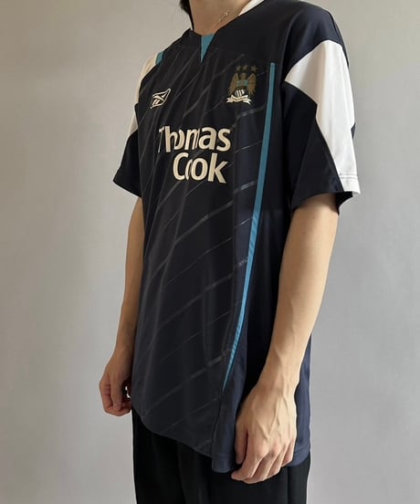【USED】Reebok MANCHESTER CITY Soccer Shirt /240831-040