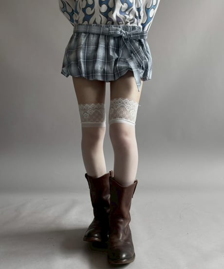【USED】 Check Pattern Balloon Hem Skirt /260418-022