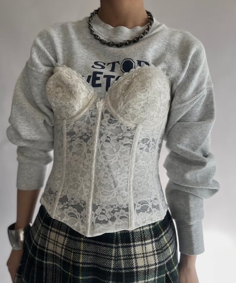 【USED】 Lace Patterned Corset Top/241130-017