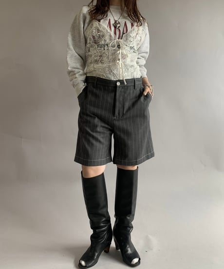 【USED】 Made in ITALY VERSACE Stripe Patterned Shorts / 241102-018