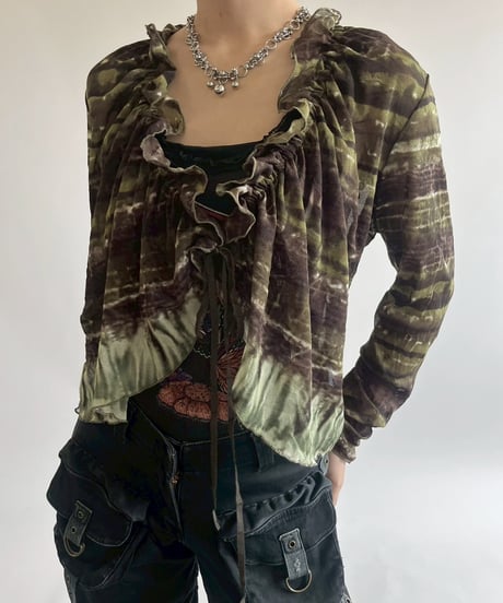 【USED】 Frill Design L/S Sheer Top  / 250524-025