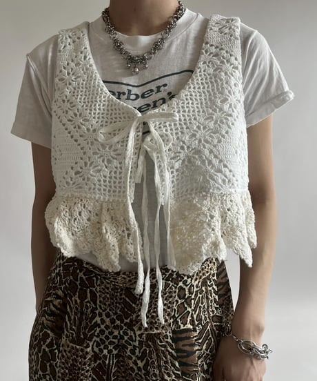 【RE;CIRCLE】RE Crochet Short Vest / 250515-005