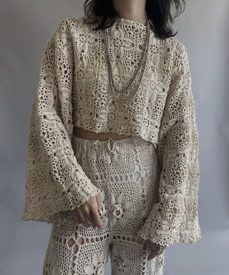 【RE;CIRCLE】 RE Crochet Lace Top / 230504-014